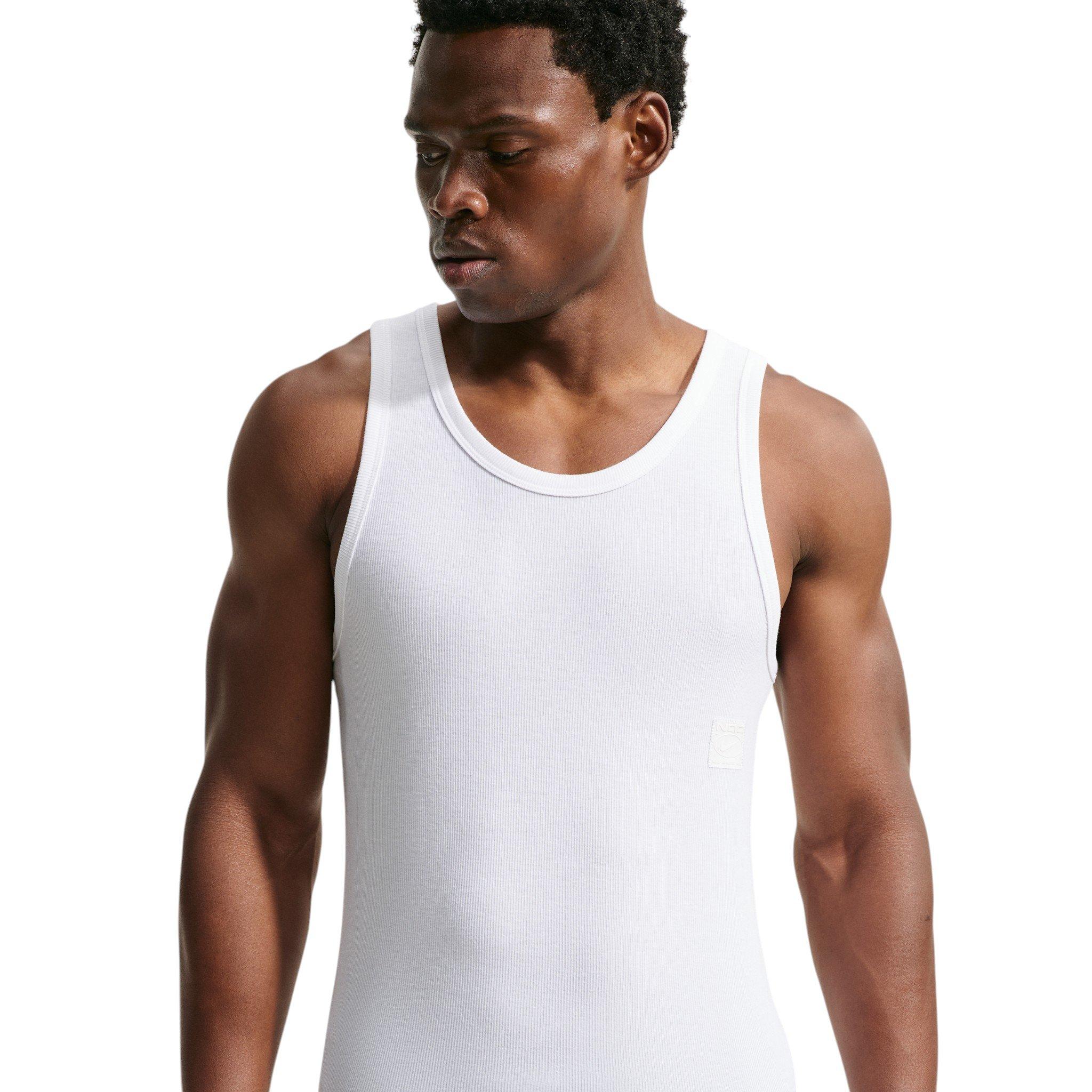 Nike Men's N.A.C. Dri-FIT Ribbed Tank Top - WHITE